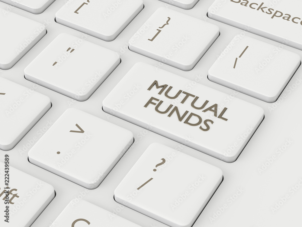 3d render of computer keyboard with MUTUAL FUNDS button 3d render of computer keyboard with MUTUAL FUNDS button