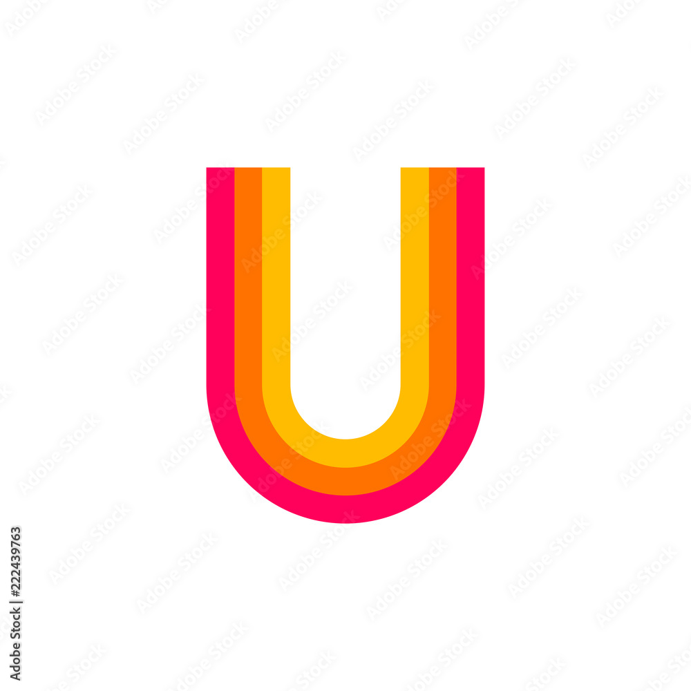Vector Logo Letter U Red Glowing Vector Logo Letter U Red Glowing