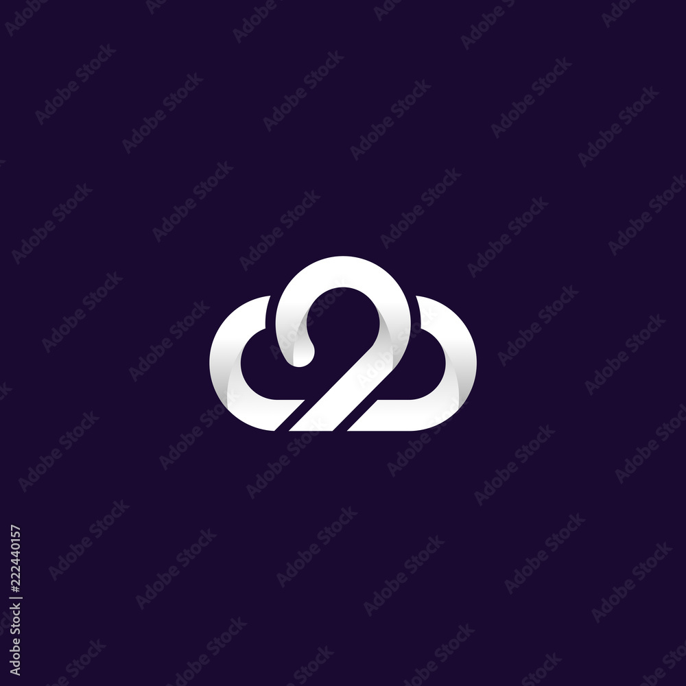 Modern Vector Logo Cloud 9 White Modern Vector Logo Cloud 9 White