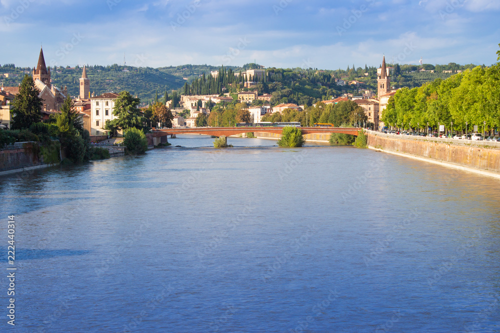 Adige river that crosses Verona