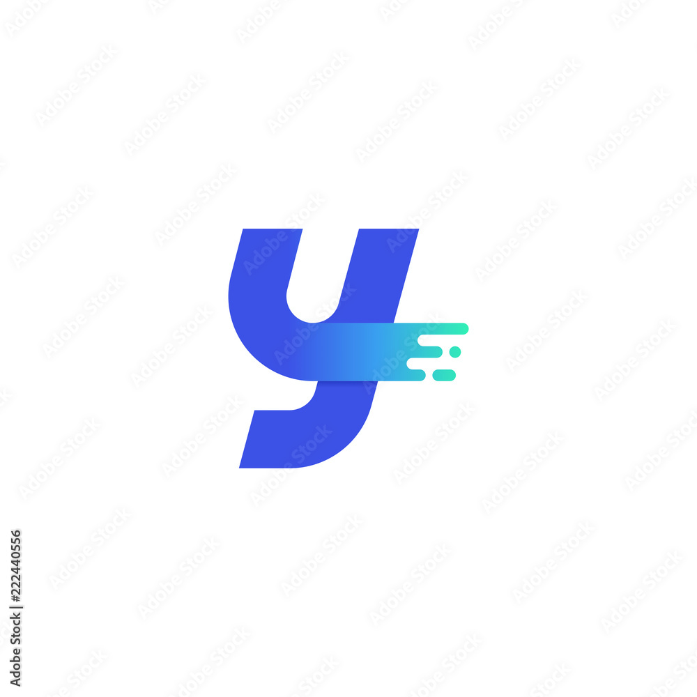 Vector Logo Letter Y Modern Blue Green Gradient on Right Side Vector Logo Letter Y Modern Blue Green Gradient on Right Side