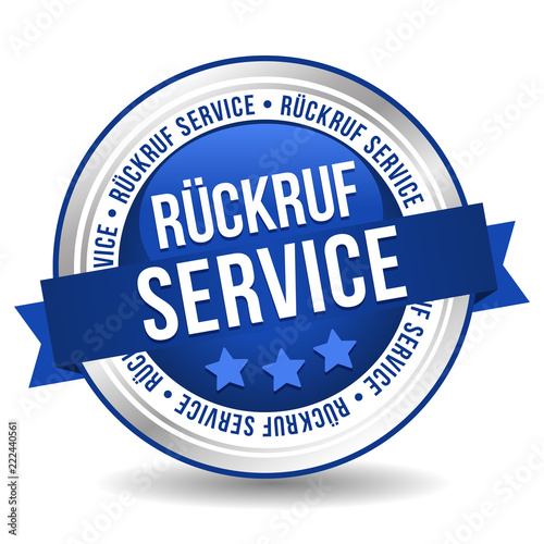 Siegel Button Banner - Rückruf Service - in blau und silber