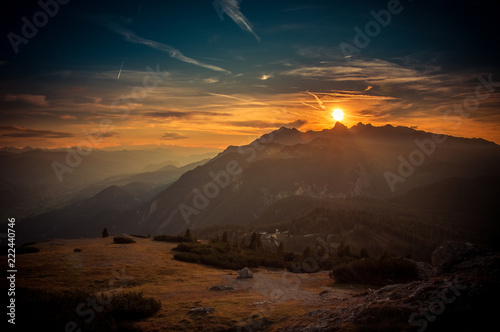 Sunset bihind the Mountain Dachstein photo
