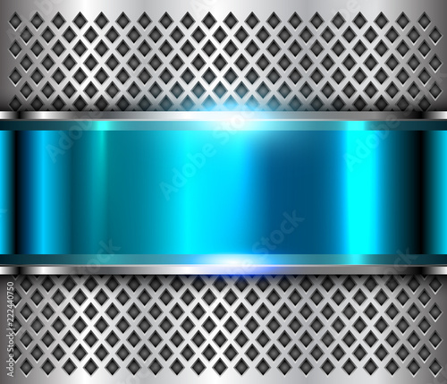 Metallic background silver blue