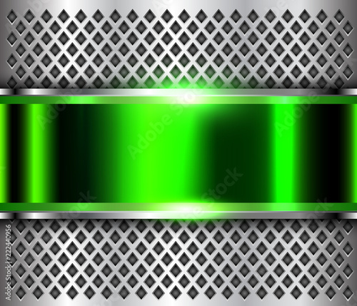 Metallic background silver green