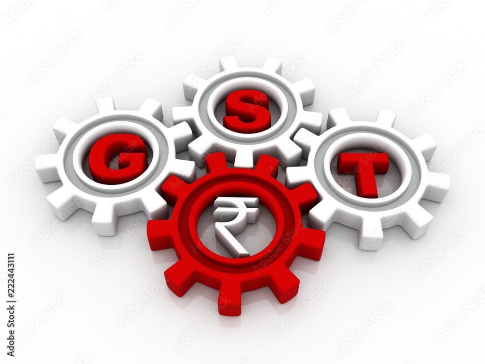 3d rendering GST Tax India with rupee sign
3d rendering GST Tax India with rupee sign