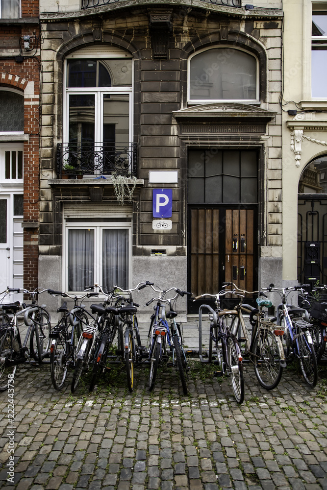 Bicycles parked in the Netherlands