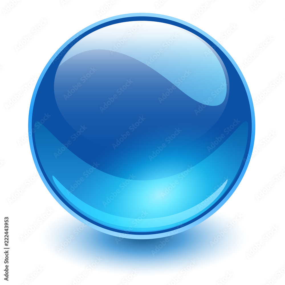 Glass sphere blue, vector shiny ball.
Glass sphere blue, vector shiny ball.