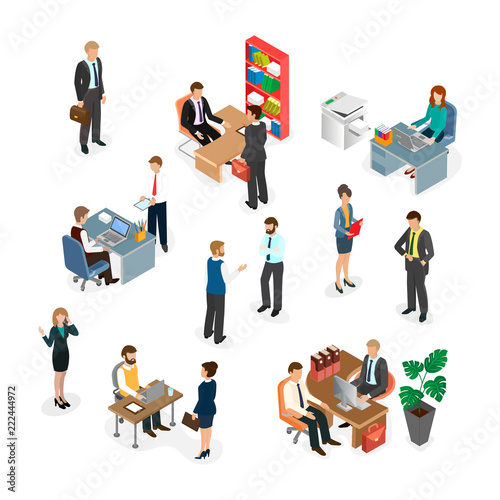 The office staff at work.