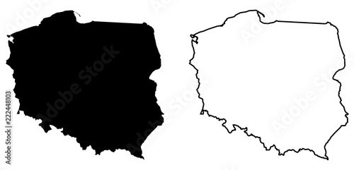 Fotografia Simple (only sharp corners) map of Poland vector drawing