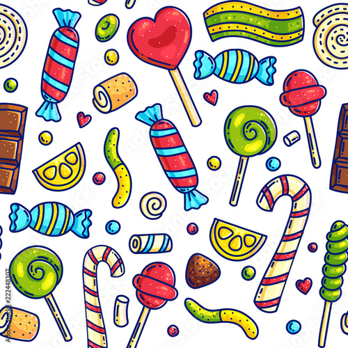 Colorful candies seamless pattern