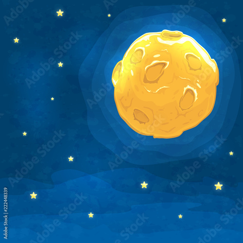 Night Sky with Moon and Stars