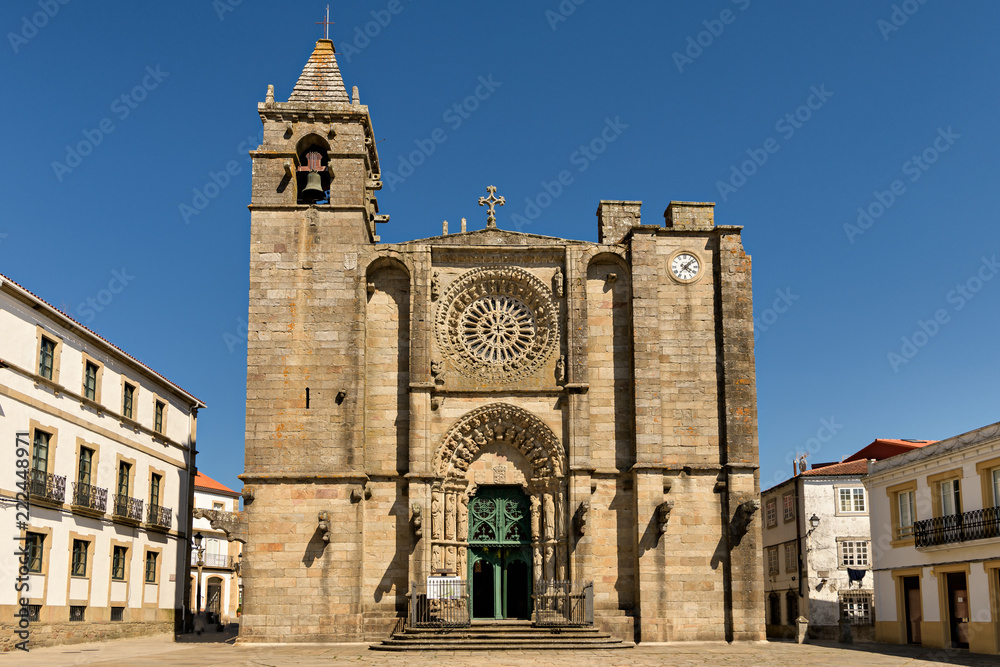 Facade of San Martiño church in Noia, Galicia, Spain
