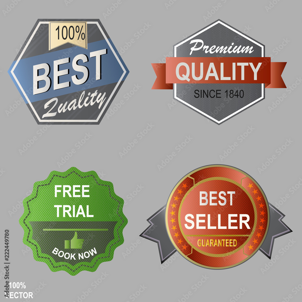 Four colorful sale badges made in vector.