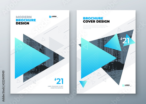 Brochure template layout design. Corporate business annual report, catalog, magazine, brochure, flyer mockup. Creative modern bright concept in memphis style