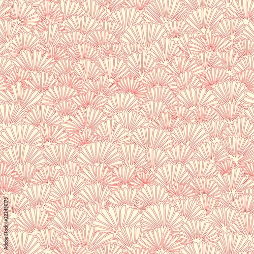Seamless floral pattern of pink yellow petals flowers.