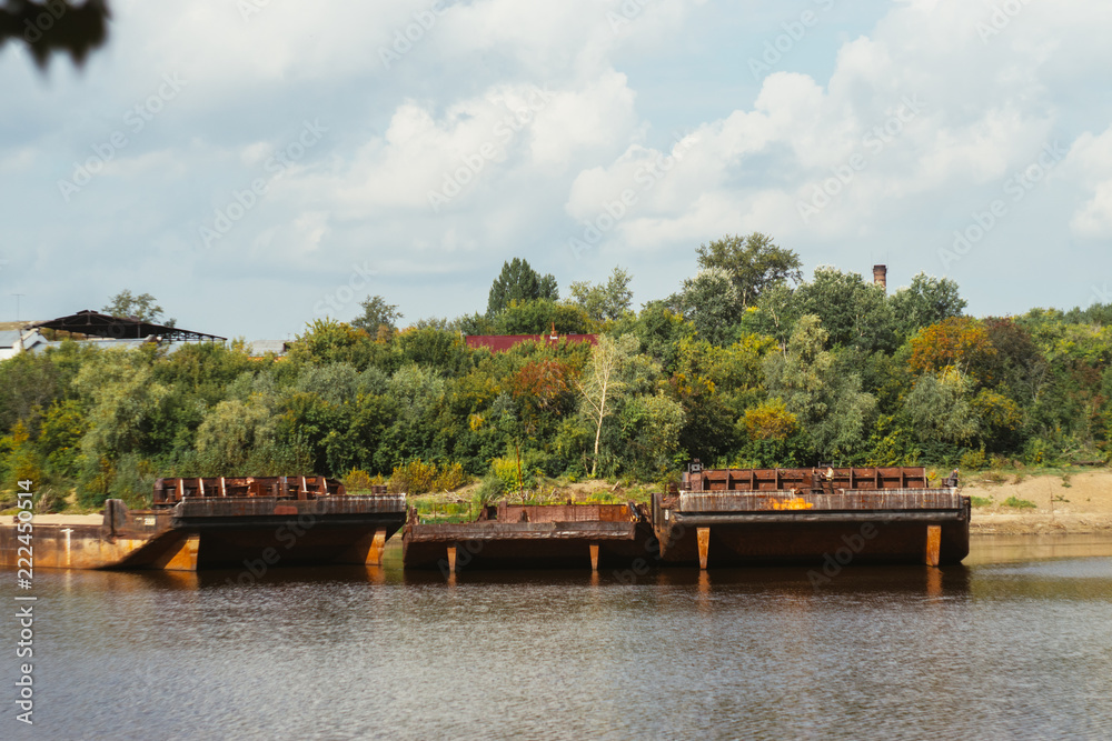 Fototapeta premium barges on the river
