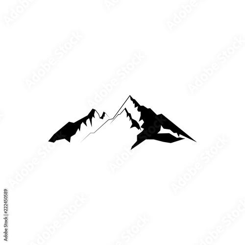 Simple moutain icon, logo vector design element