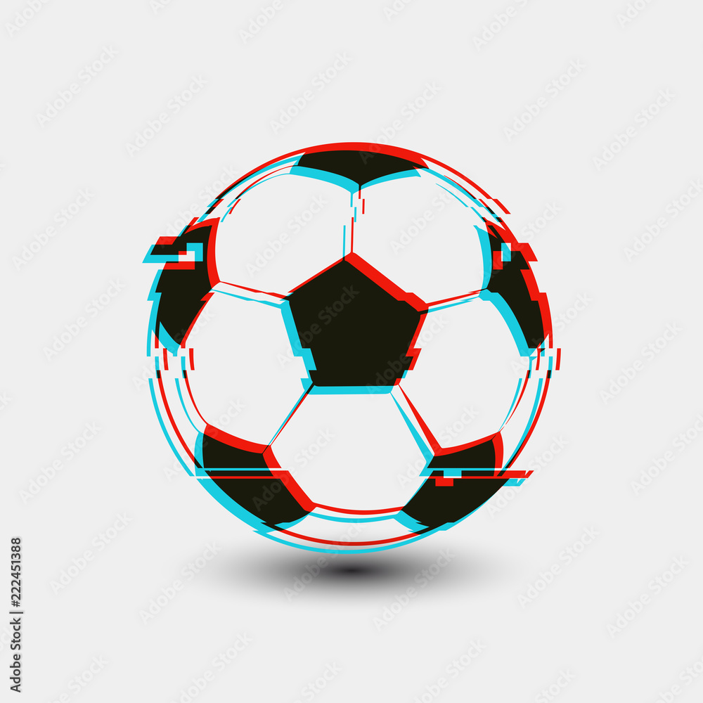 Football Soccer Ball Digital Glitch Sport Vector Illustration Background Stock Vector Adobe Stock