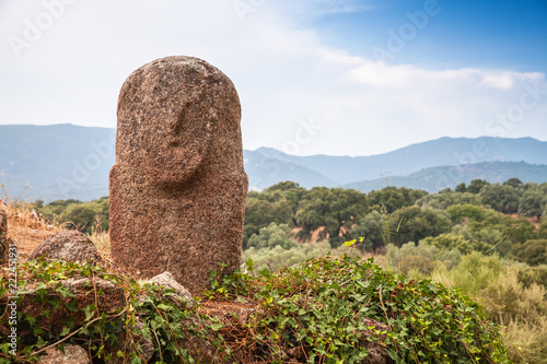 Filitosa, prehistoric stone statue in Corsica photo