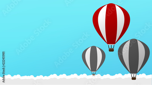 Belive in Yourself and Dare to be Yourself Concept. The Hot Air Balloon Symbolizes the Concept of Determination, Courage, Belief, Enterprise Life, Self-Confidence, Fearless.Take Risk in Life and Move