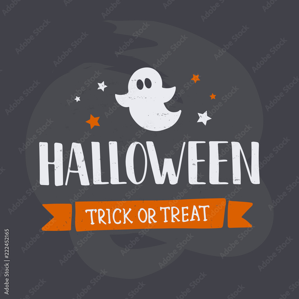 Happy Halloween hand lettering card
