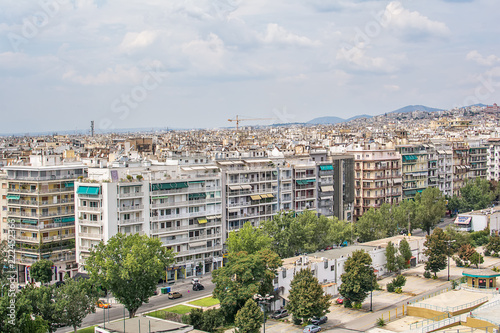Thessaloniki, Greece - May 27, 2015: View panorama of Thessaloniki from OTE Tower.