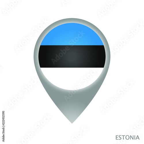 Free Download Map pointer with flag of Estonia. Gray abstract map icon. Vector Illustration. - GFXLoad