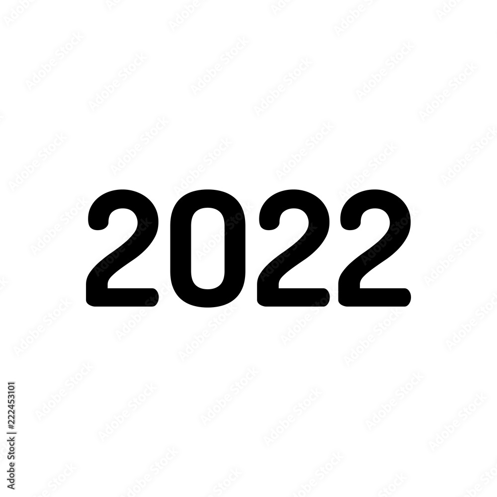 2022 number icon. Happy New Year Stock ベクター | Adobe Stock