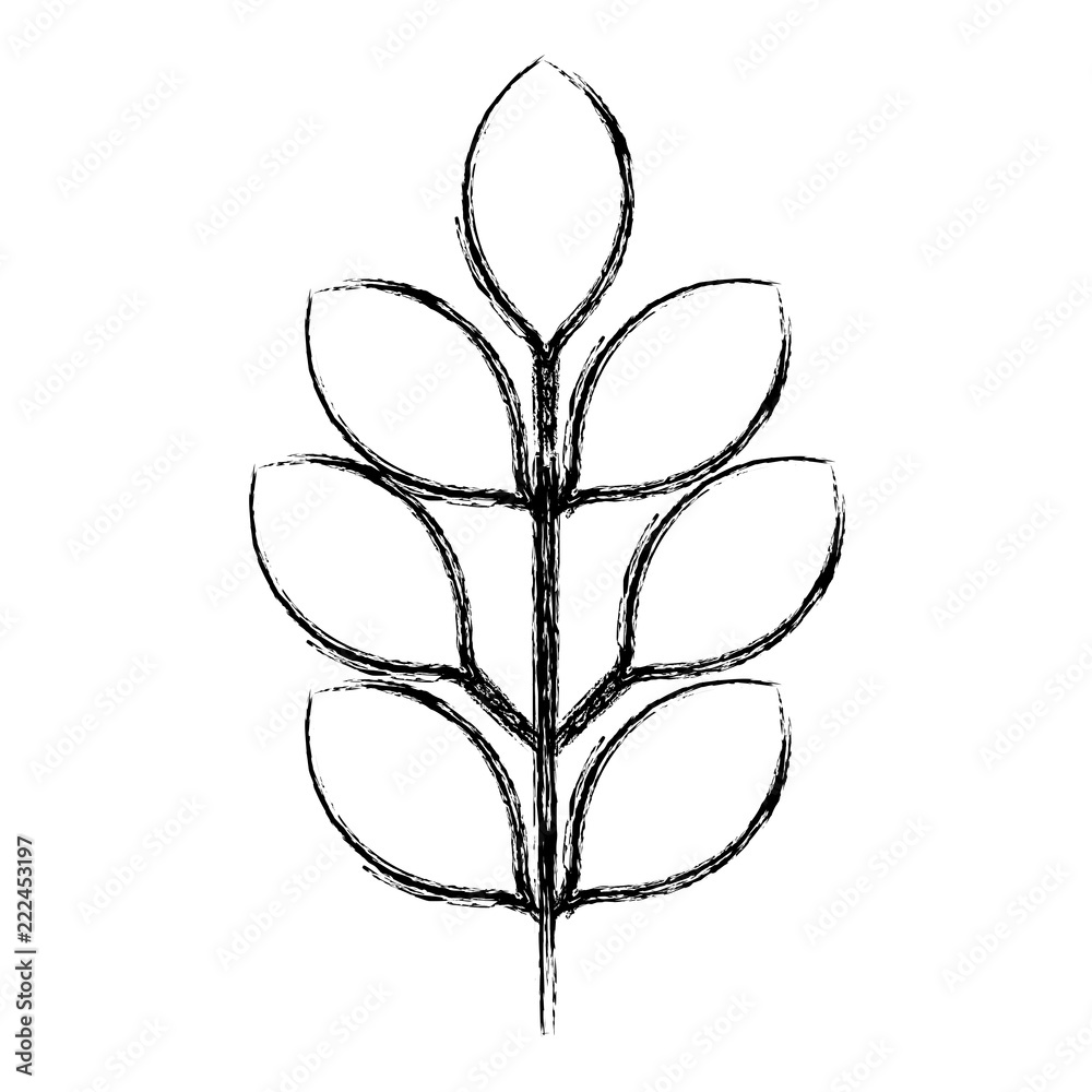 branch with leafs decorative icon branch with leafs decorative icon