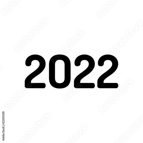 2022 number icon. Happy New Year