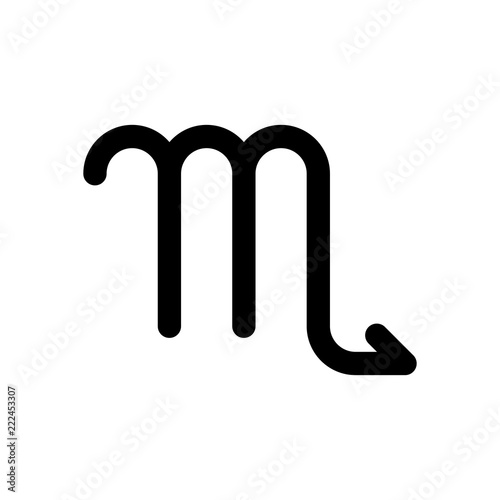 Astrological sign. Scorpio simple icon. Black on white background