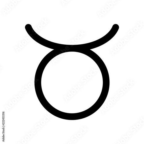 Astrological sign. Taurus simple icon. Black on white background