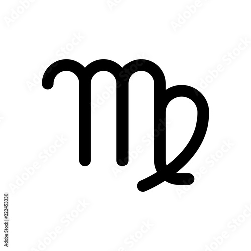 Astrological sign. Virgo simple icon. Black on white background