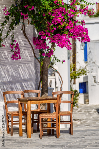 Fototapeta Naklejka Na Ścianę i Meble -  Cyclades style streets and architecture in Lefkes village, Paros, Greece