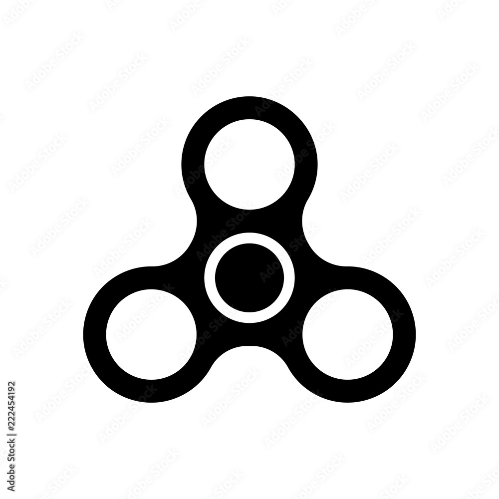Spinner icon. Toy for stress relief. Black on white background Spinner icon. Toy for stress relief. Black on white background