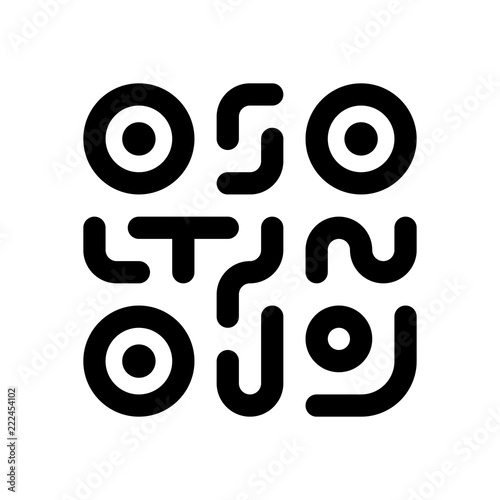 QR code. Technology icon. Simple logo. Black on white background