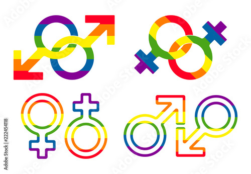 Gender and LGBT sexual orientation icon set