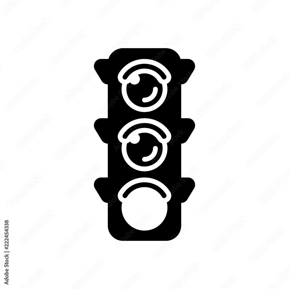 Traffic light icon. Sign of walk, green or go. Black on white background Traffic light icon. Sign of walk, green or go. Black on white background