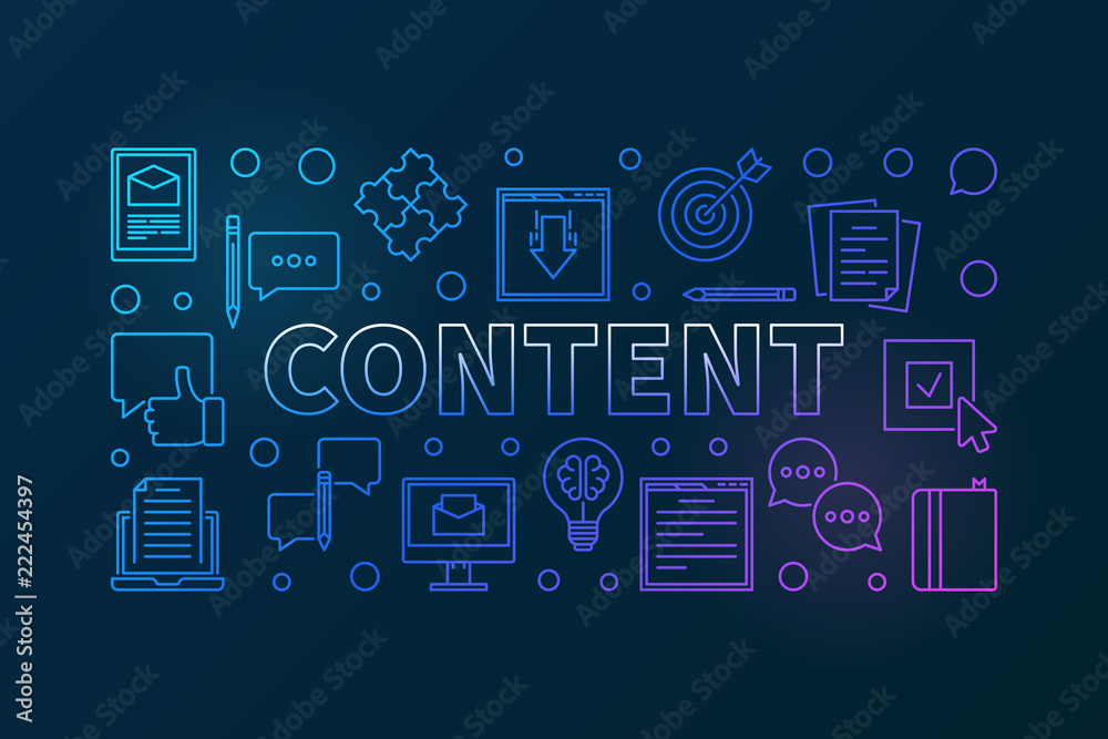 Content outline vector creative horizontal banner Content outline vector creative horizontal banner