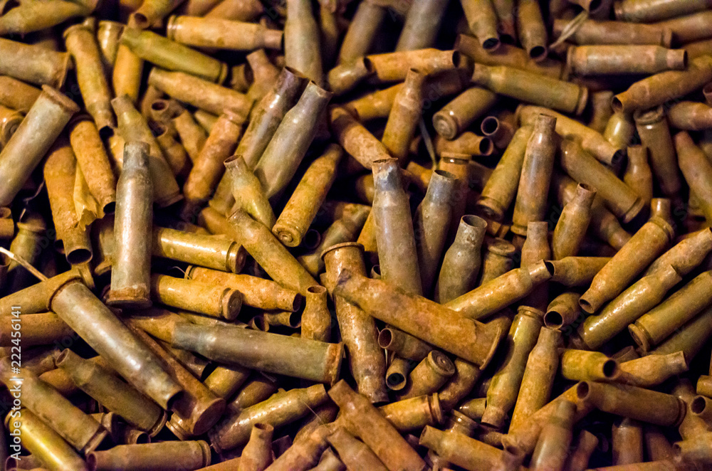 Many rusty cartridge case Many rusty cartridge case