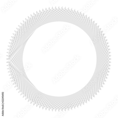 Beautiful silver (gray colored) ring with detailed geometric pattern texture on white (transparent) background. Vector illustration, EPS10. Can be used as background, backdrop, montage, etc.