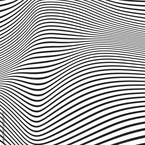 lines with different thickness that makes a wavy surface © rashpeg