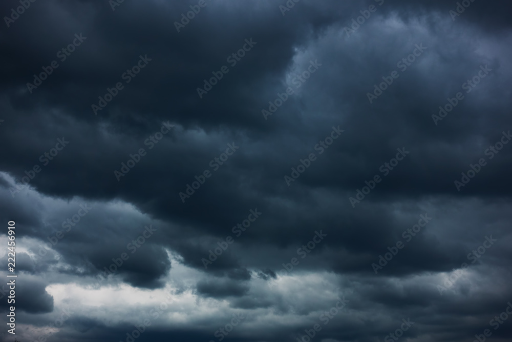 Dramatic sky with heavy clouds