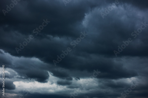 Dramatic sky with heavy clouds