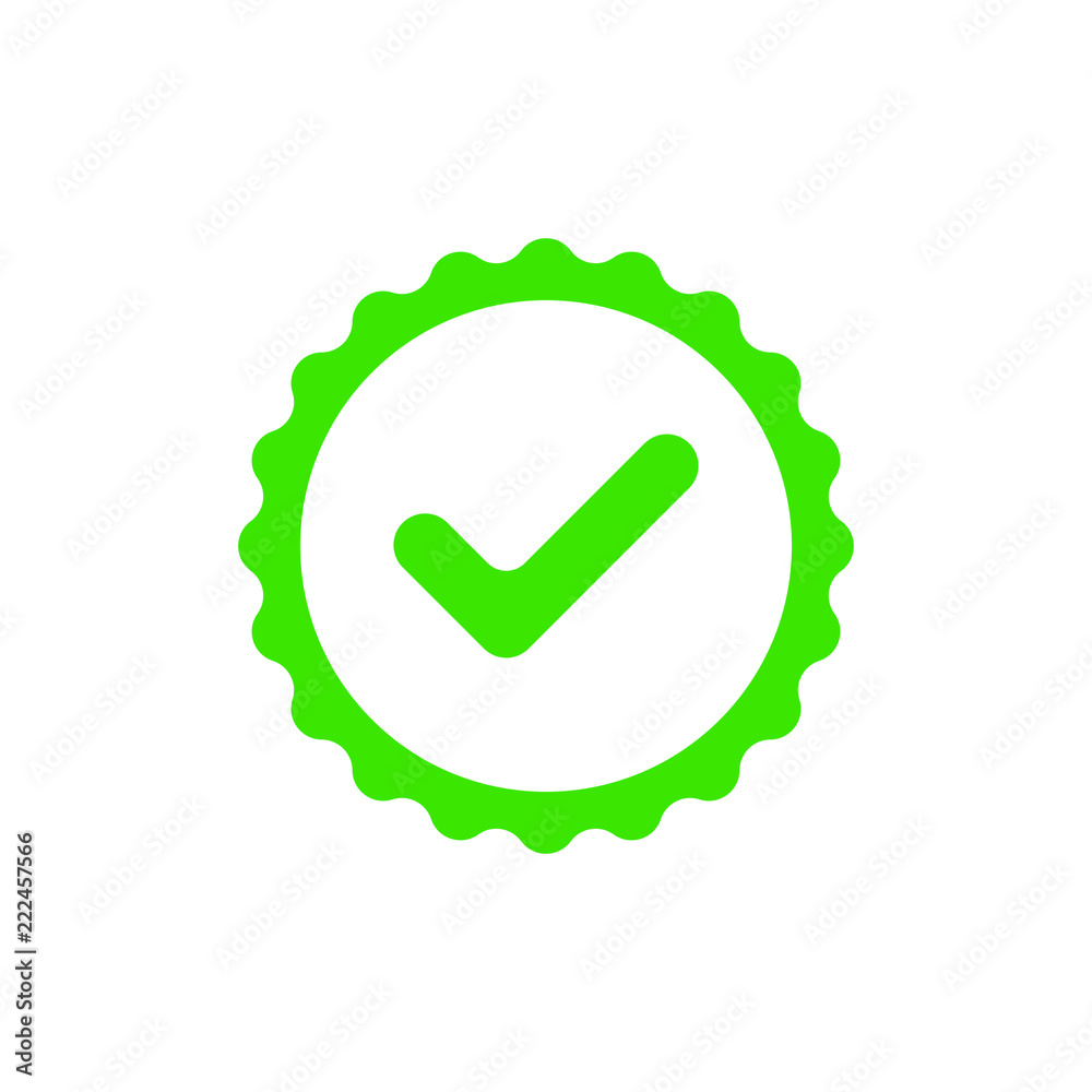 Icon guaranteed quality or sign certification. Isolated on white background. Flat design vector illustration. Icon guaranteed quality or sign certification. Isolated on white background. Flat design vector illustration.
