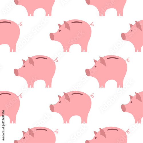 Piggy Bank Seamless Pattern. Can be used for wallpaper, pattern fills, web page background,  surface textures.