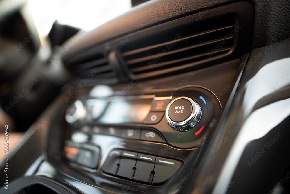 Air conditioning dashboard inside a car