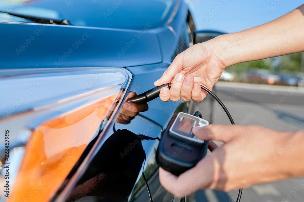 Measuring thickness of the car paint coating Measuring thickness of the car paint coating