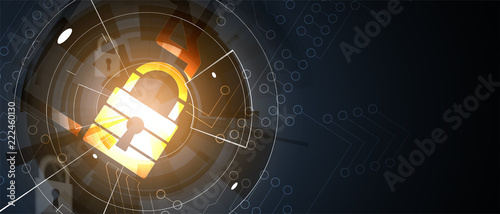 Cybersecurity and information or network protection. Future technology web services for business and internet project